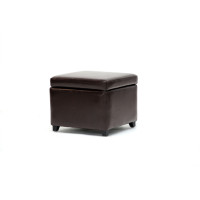 Baxton Studio Full Leather Ottoman Dark Brown Y-162-001-dark brown